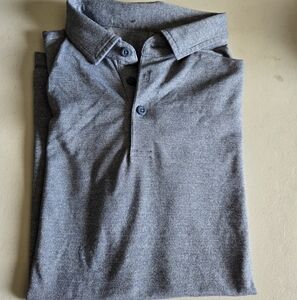 Lululemon Evolution Short-Sleeve Polo Shirt Medium Size Heathered True Navy Colo